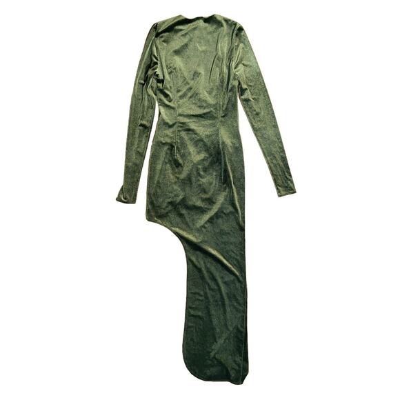 Ronny Kobo Valkyrie Dress In Junifer Olive Green High Slit Maxi Velvet Size XS - Picture 7 of 10